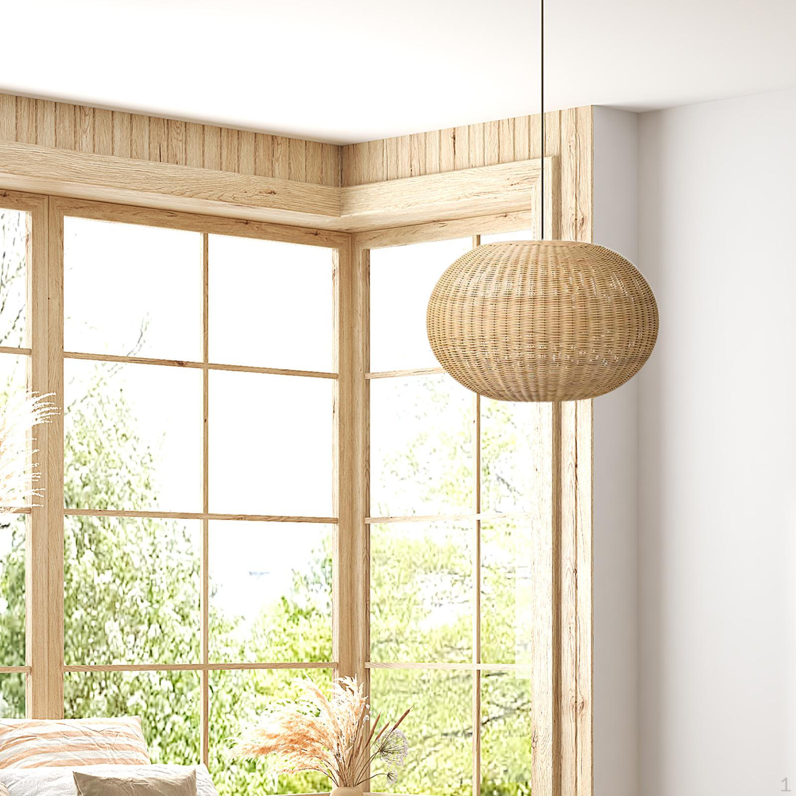 

Крышка подвесного светильника из плетеного ротанга, ручная работа, люстра в деревенском стиле, крышка лампы в стиле бохо для столовой