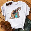 Disney Cartoon Princess Printed Women T-shirt Kawaii Graphic Printed T Shirt Summer Casual Short Sleeve Female Tops Tshirt Tees