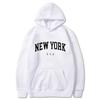 Men Women New York U.S.A City Hoodies Fashion Letter Printed Graphic Sweatshirts Loose Casual Harajuku Hooded Pullover Sportwear