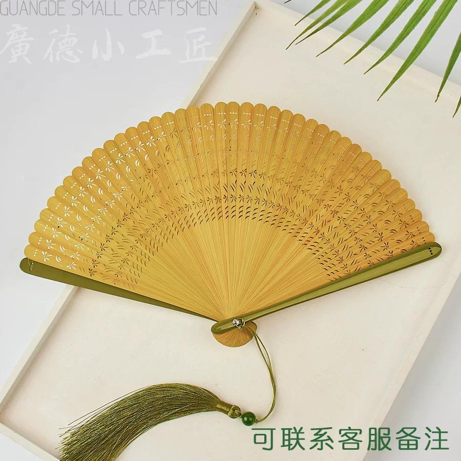 All-Bamboo Folding Fan, New Chinese Style, Mini Fan, Traditional Style, Small Folding Fan for Cheongsam, Retro Portable Folding Fan for Women