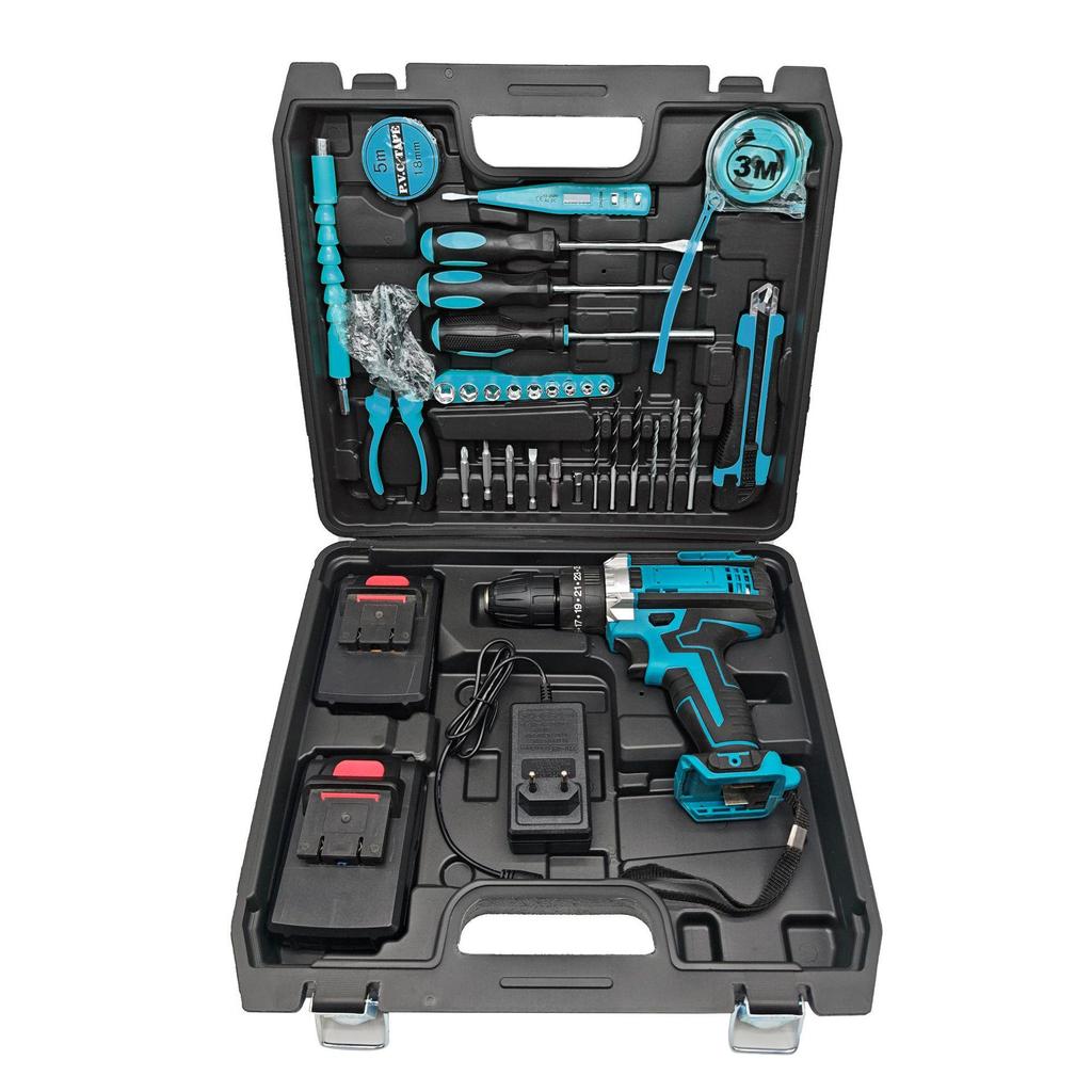 High-Power Cordless Lithium Drill & Multifunctional Electric Screwdriver Set