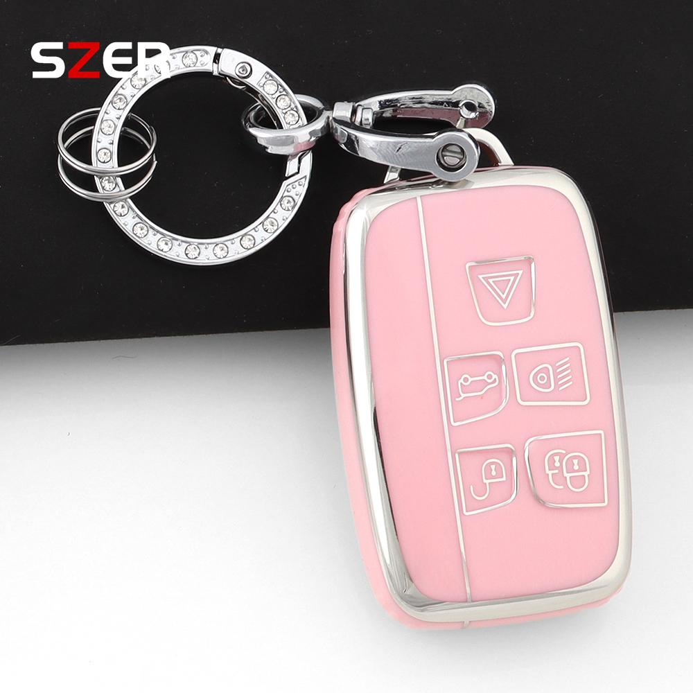Plating Tpu Car Key Case Cover Fob Shell For Land Rover Range Rover Evoque Sport Freelander Discovery Velar For Jaguar Xe Xf Xj