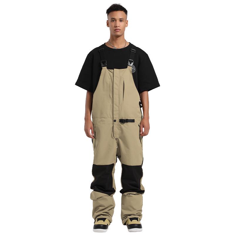 Unisex Waterproof Breathable Ski Bib Pants - Warm, Wear-Resistant Snowboard Suit L