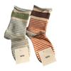 Boneless Rolled-up Socks, Women's Color-blocking Striped Mid-calf Socks, Spring and Autumn Casual and Versatile Long Calf Pile Socks