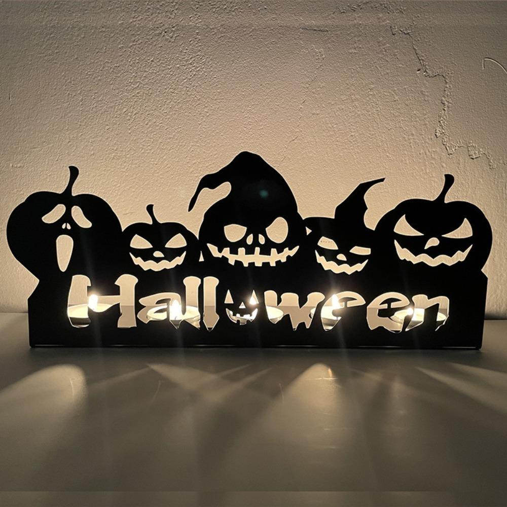 

Metal Metal Candle Holder Silhouette Skeleton Candlestick Terrorist Party
