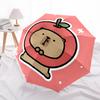1pc Apple Cute Capybara Automatic Folding Umbrella, Portable Collapsible Design, 8-Rib Iron Frame, Outdoor Accessory yy250905099