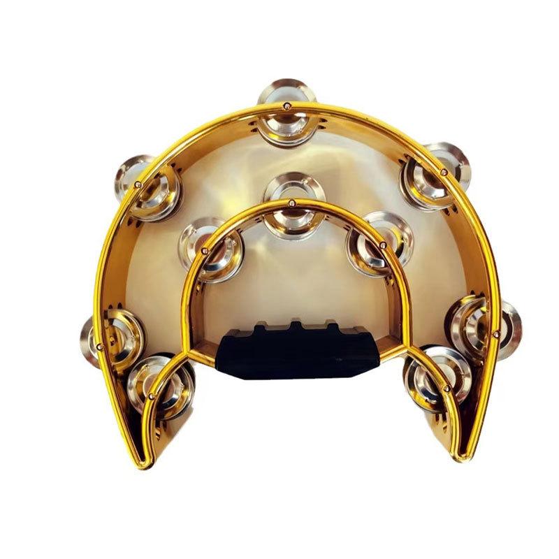 

KTV Double Row Bell Flower Drum Musical Instrument in Gold & Silver
