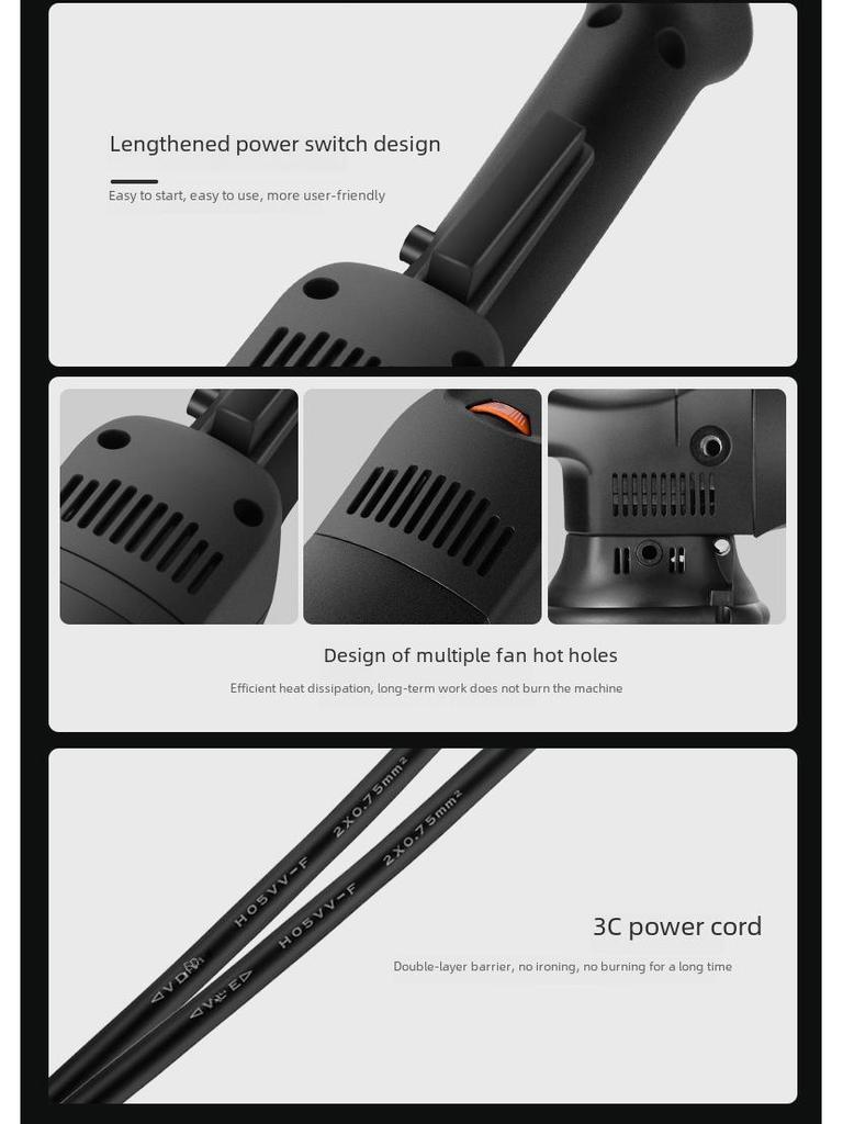 220V Dual-Action Car Polish & Wax Machine with Eccentric Vibration