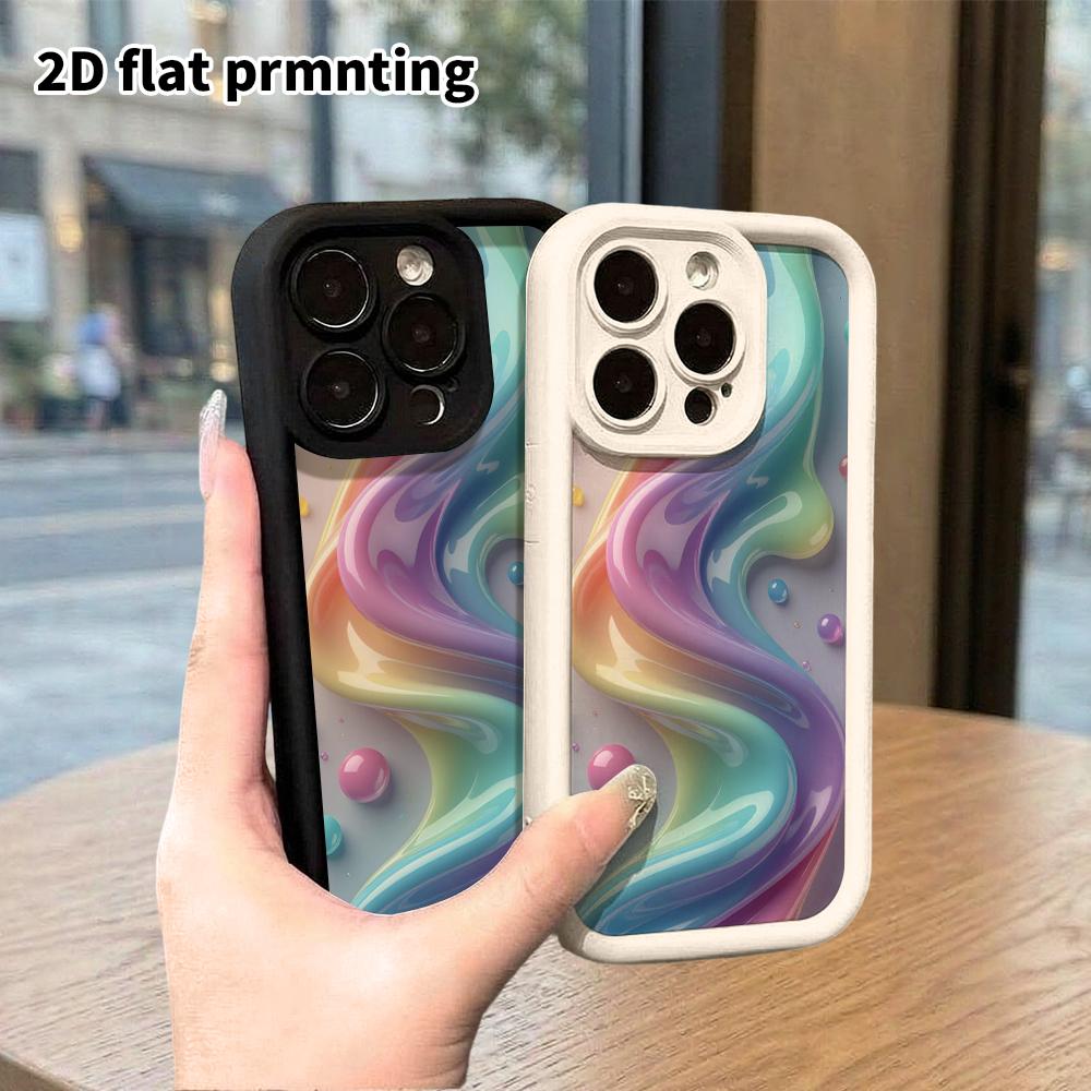 Phone Case: 2D Flat Design Suitable for iPhone 18 17 16 15 14 13 Pro Step Protection Case, Gradient Laser, Christmas and Halloween Gifts