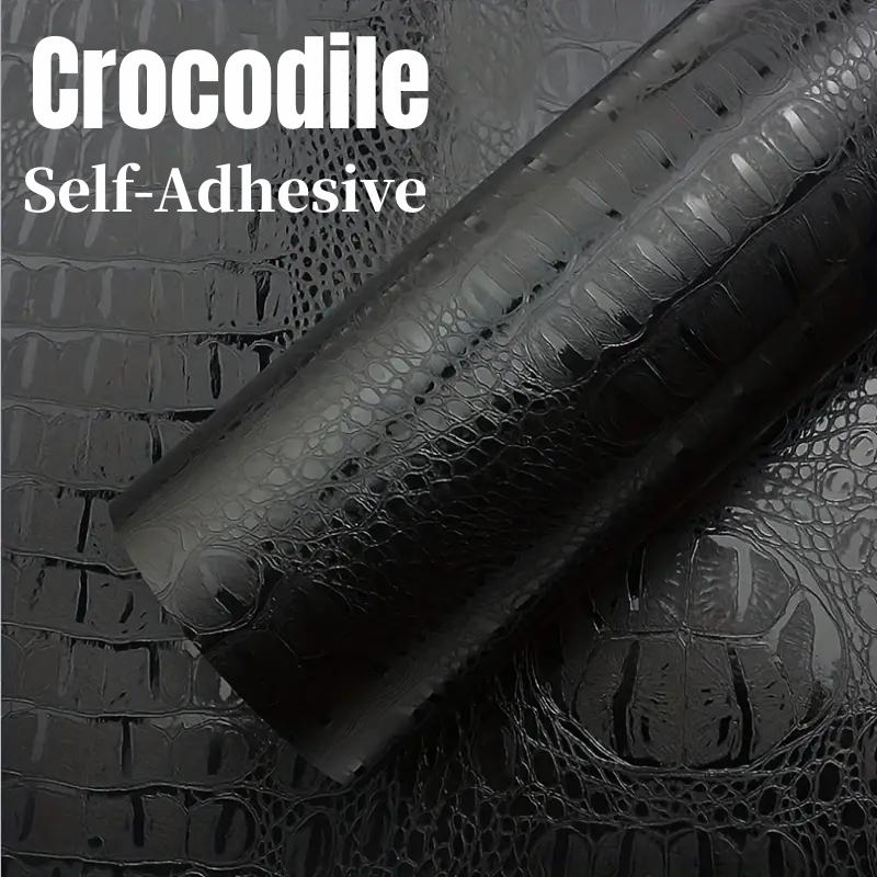 1 Roll Crocodile Texture Leather Fabric Sticker, Automotive Interior Self-adhesive Leather Patchs Repair, DIY Tape Leathercraft