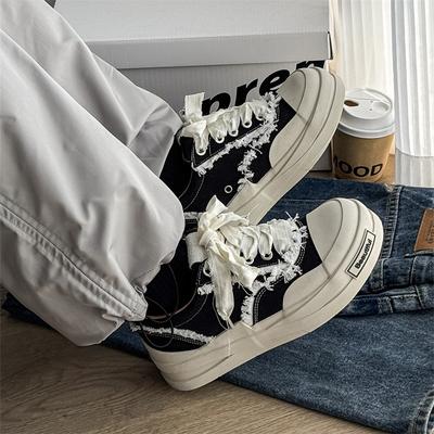 Spring and Summer New Sub-trendy Shoes Board Shoes Bread Shoes Student Retro Platform Shoes