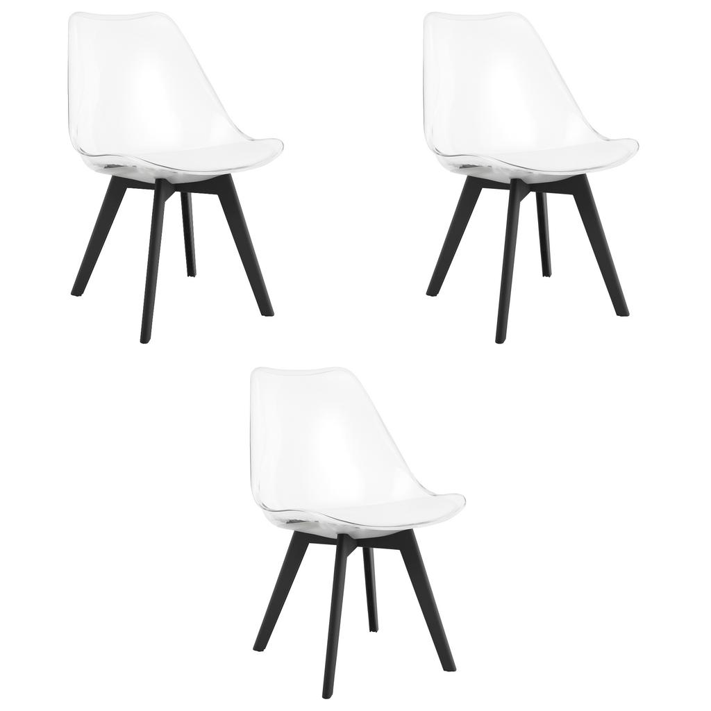 MARK chair - transparent / black legs x 3
