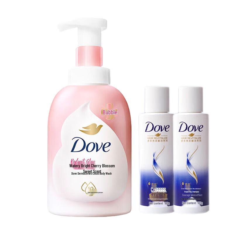 Dove Cherry Blossom Bath Foam & Shampoo Set