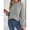 Women's Autumn and Winter Casual Solid Color Twist Lantern Sleeve Sweater