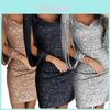 Elegant Dames Mini Jurkje Met Pailletten En Sexy V-hals Voor Stijlvolle Cocktailfeestjes En Casual Kleding