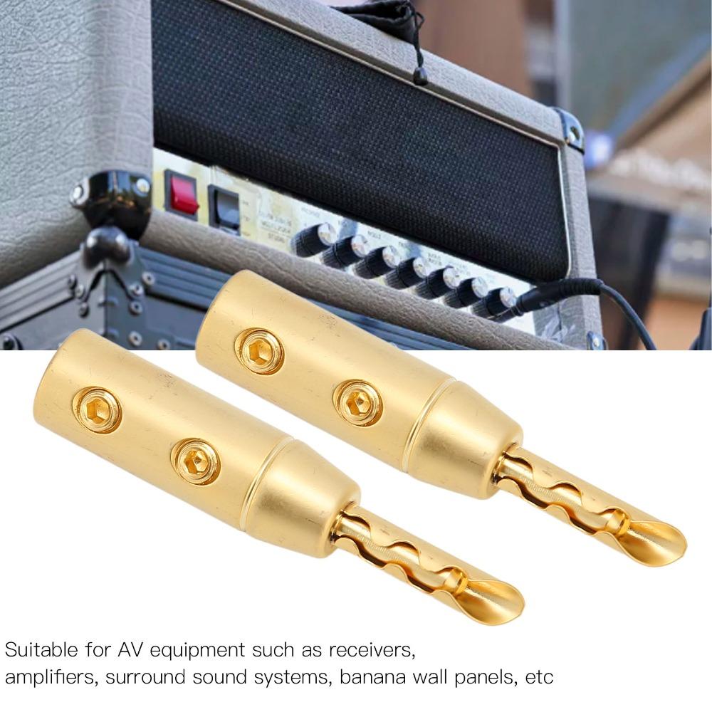 4PCS Double Screw Speaker Wire Connectors Open Screw Banana Plugs  For Audio Video Receiver