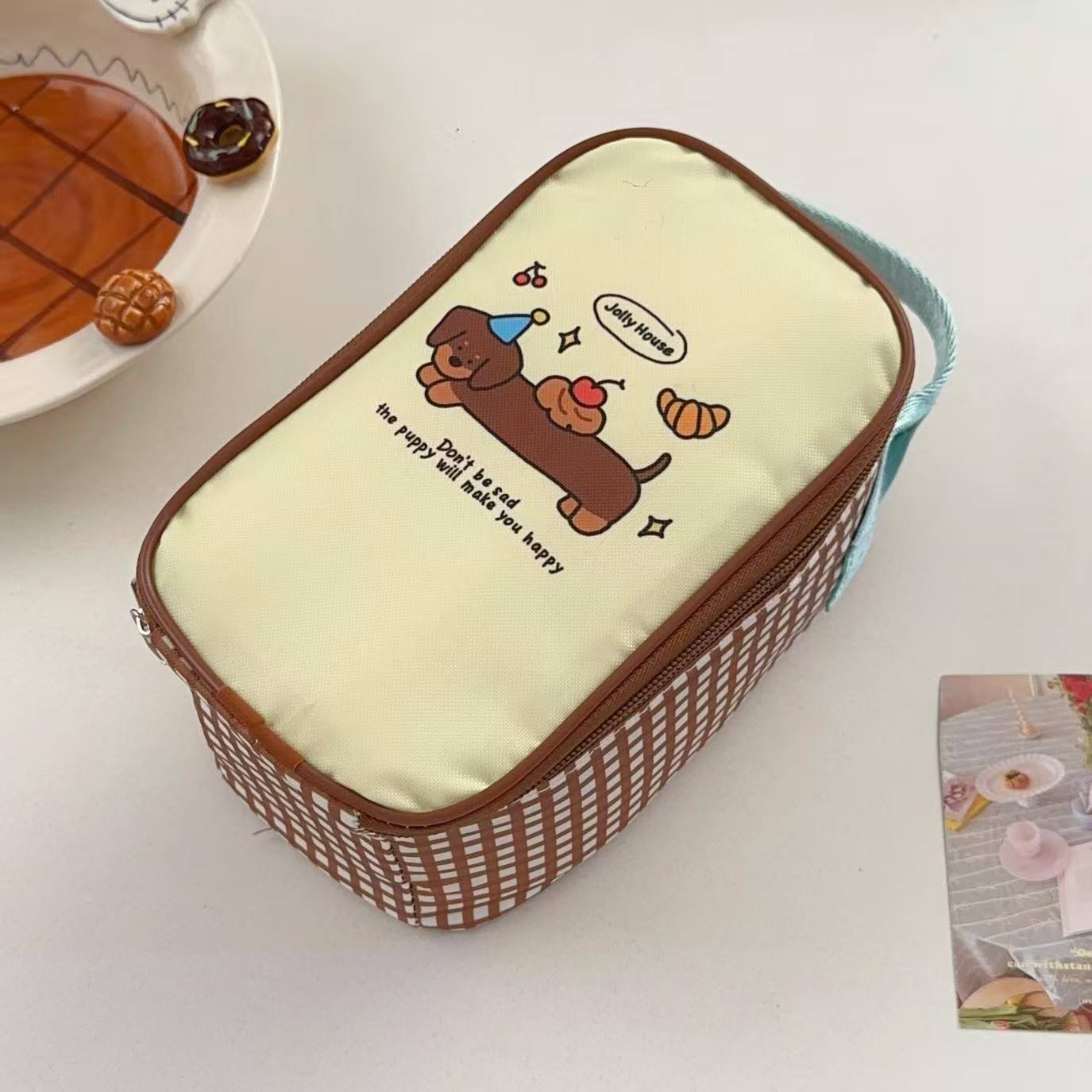 

Thickened Aluminum Foil Lunch Box Bag Portable Handbag Insulated Children s School Bag for Elementary Students Cartoon Bag жёлтый