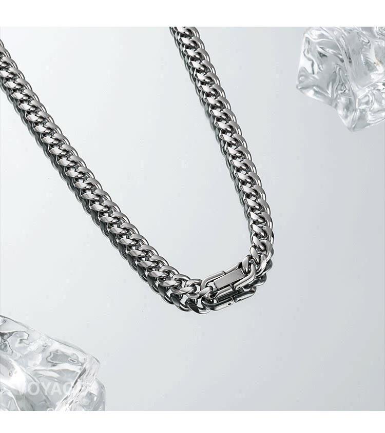 Titanium Steel Colorfast Cuban Chain Necklace for Men - Trendy, Versatile, High-End Accessory
