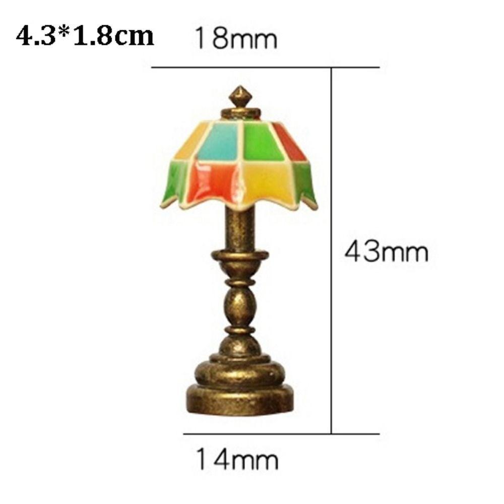 1:12 6 Styles Dollhouse Miniature Floor Lamp Mini Simulation Bedside Lamp Doll House Decor