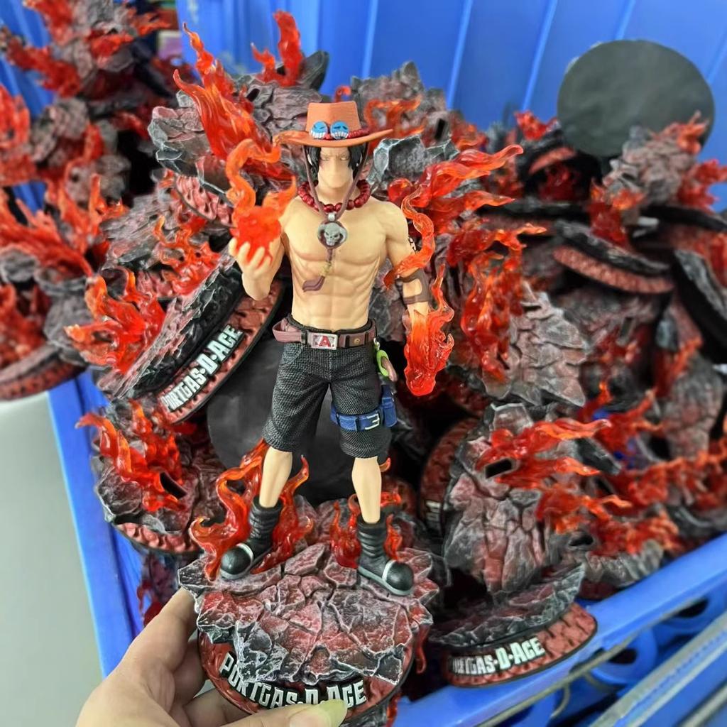 One Piece Figurine of Ace with Base - Small-sized Accessory Figurine, Anime Figurine Model, Birthday Gift, Collectible Item
