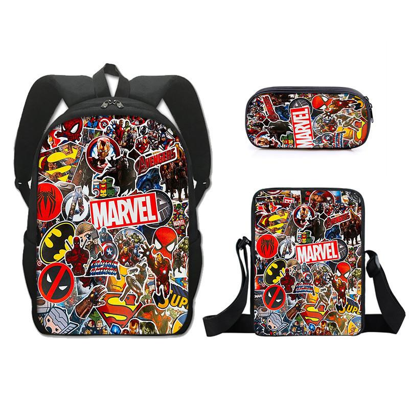 Backpack Spiderman Cartoon Collection Shoulder Bag Pencil Case For School Days