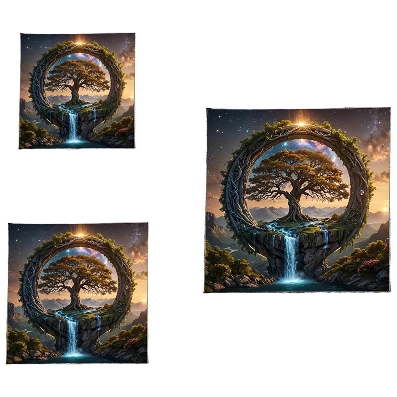 Square Divinations Tapestry Tree Waterfall Astrology Tablecloth Tarots Tablecloth Table Cloth Witchcrafts Supplies