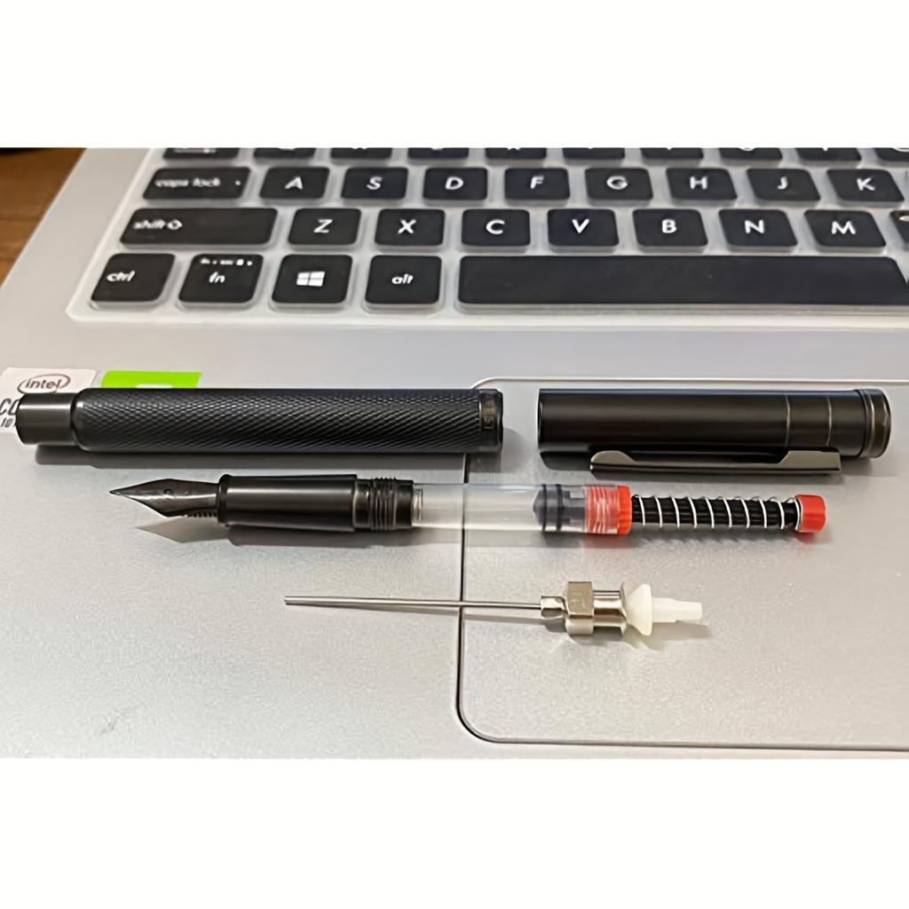 5 pezzi Siringa di Inchiostro per Penna Stilografica, Convertitore a Molla con Punta ad Ago Smussata Rimovibile