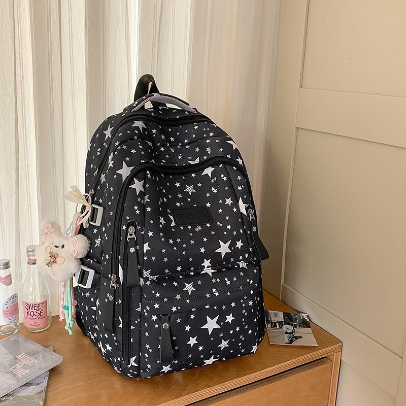 Schoolbag Japanese Ins School Bag Girls Junior High School Cute Sweet Star Backpack High School Student Lightweight Large Capacity Backpack