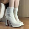 High Heels Women Ankle Boots Dress New Winter Shoes Fashion Chunky Luxury Pumps 2025 Sexy Designer Chelsea Boots Femme Zapatos