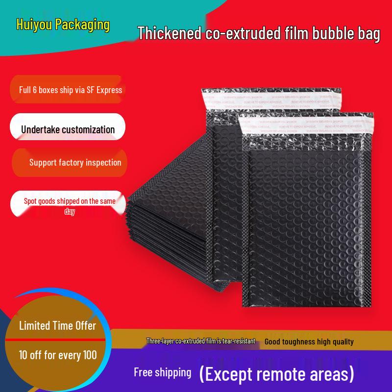 Schwarzer selbstklebender Luftpolsterumschlag für Kleidung und Verpackung