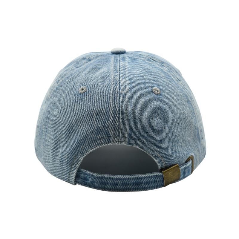 Unisex Summer Top Quality Embroidered Stitching Los Angeles Washed Denim Baseball Cap Hat For Women Sunshade Outdoor Adjustable Visor Cap