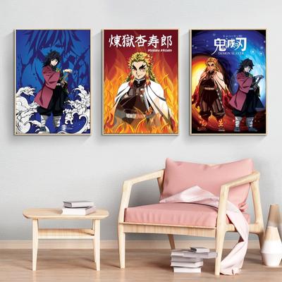 Plakat i obraz Demon Killer Rengoku Shinjurou Tomioka Giyuu Modern Home Comic Pictures Cuadros