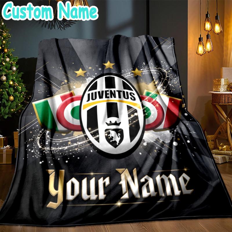 Benutzerdefinierte Decke Juventus FC - Perfekt für Sofa, Bett, Büro und Reisen im Freien - Ideales Geschenk für Weihnachten & Feiertage