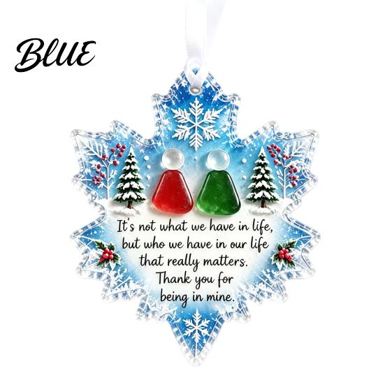 Holiday Window Ornaments Snowflake-Shaped Sea Glass Ornament, Acrylic Christmas Friendship Keepsake, Coastal Inspired Winter Party Tree Hanging