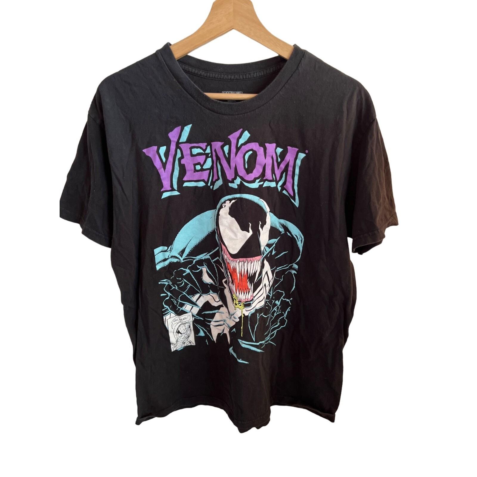 Marvel Black Short Sleeve Tshirt Venom Character Men s Size Large Graphic Tee S
