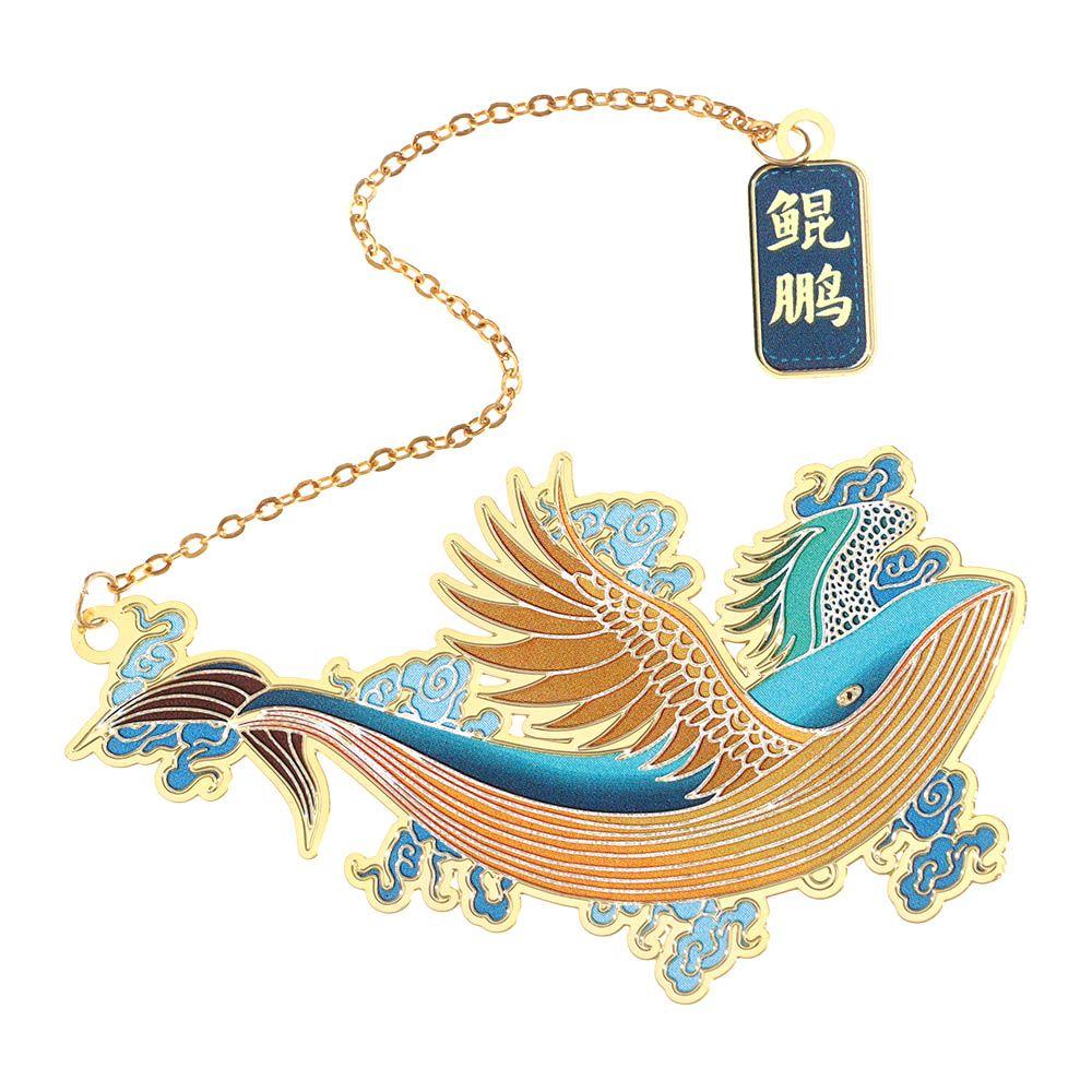 

style Stationery Retro Dragon Tiger Pendant Tassel Book Clip Painted Pagination Mark Brass Bookmark Style 6