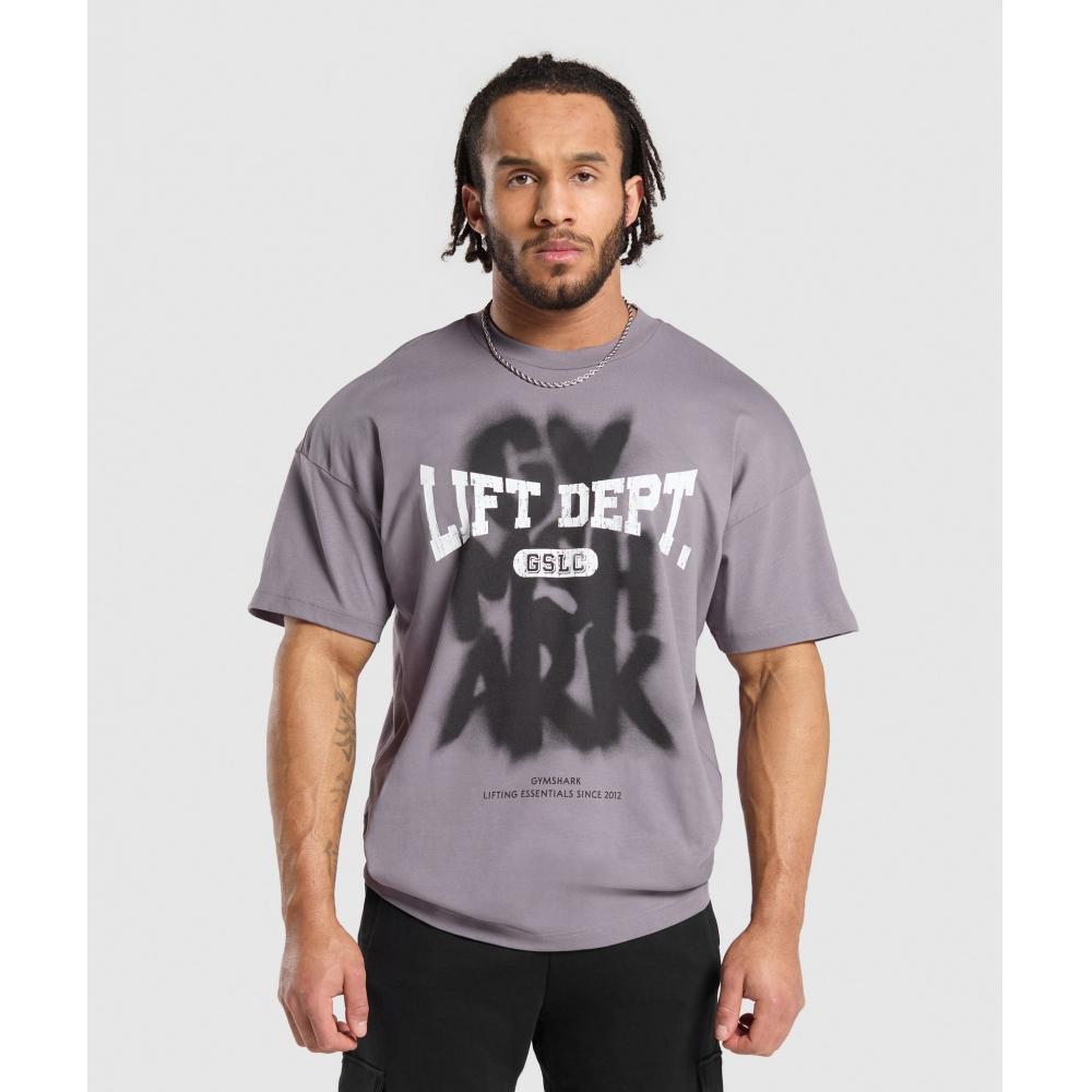 

Gymshark Футболка Lifting Dept Graffiti Fog Purple A6A4R PBVM 3XL