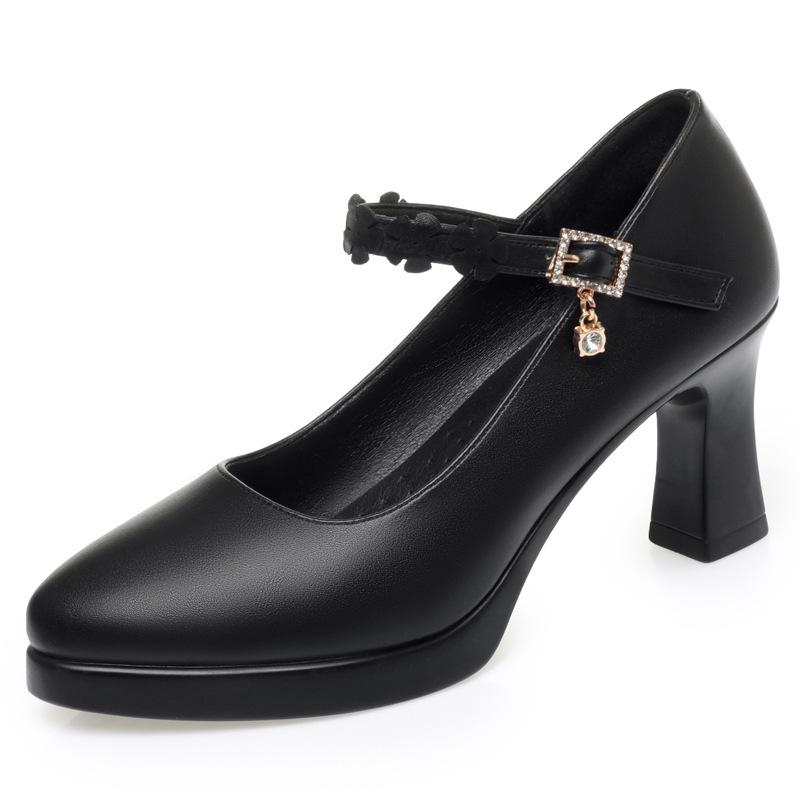 High Heels Platform Pumps 2025 Spring New Fashion High Heels Shoes Woman PU Leather Waterproof Shoes Femme Ladies Office Shoes