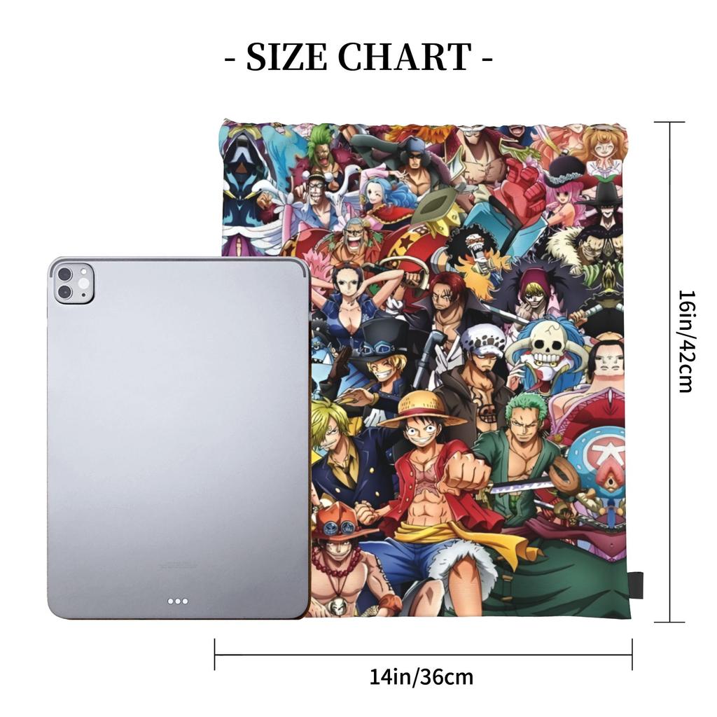 Custom One Pieces Drawstring Bags for Shopping Yoga Backpacks Men Women Manga Sports Gym Sackpack