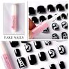 24 Pcs Women Girls Fashion Cute Nail Patch Halloween Skull Nail Manicure Patch Suit Gift