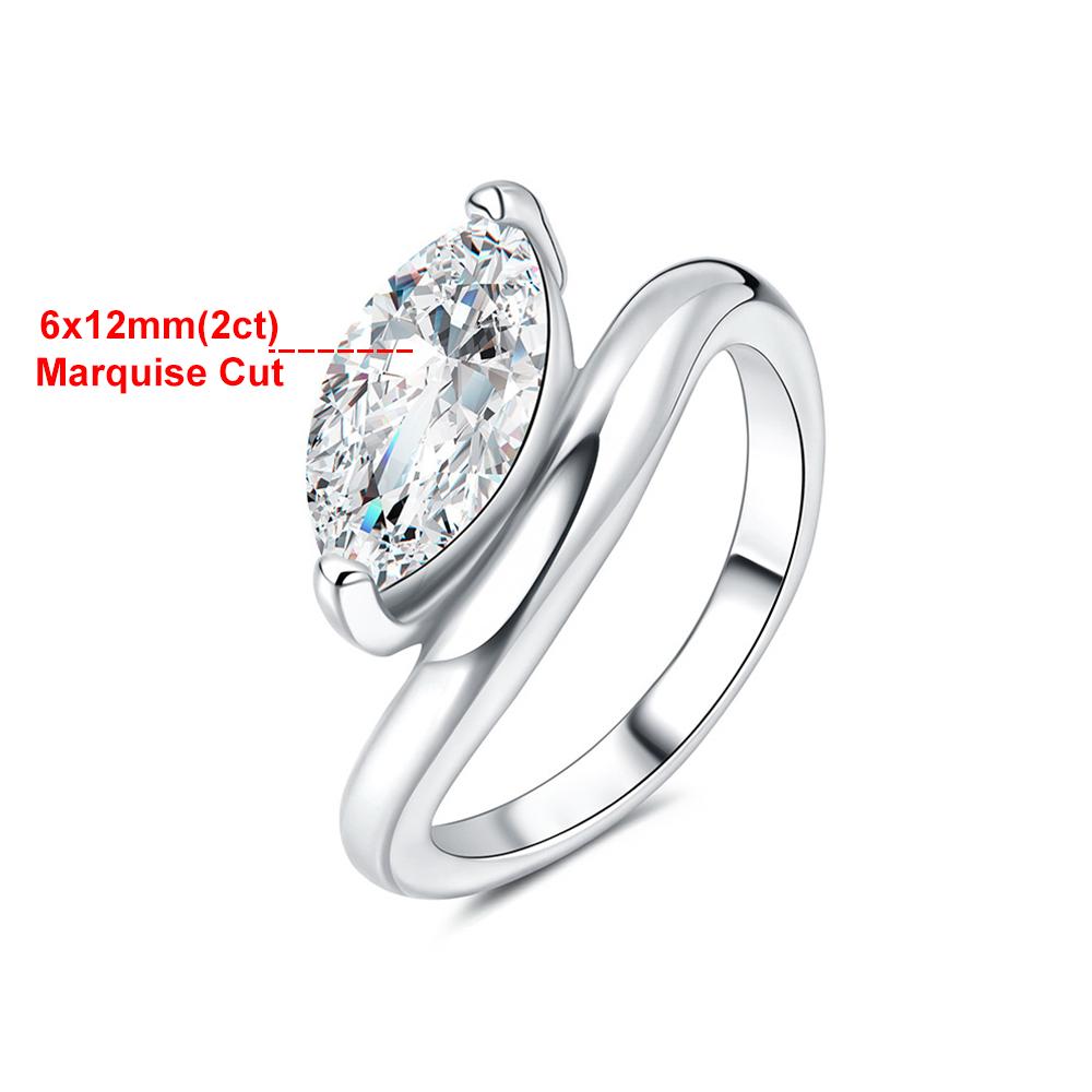 2CT Marquise Cut Moissanite Solitaire Engagement Ring for Women CopperEast West Marquise Ring Wedding Band Jewelry 4.5