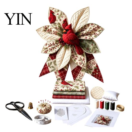 Herbst Saisonale Bastelgeschenk Patchwork Schleife Nähset, Großer Stoff DIY Sonnenblume Innen Wandbehang Dekoration Kürbis Gestepptes Set für Erwachsene,