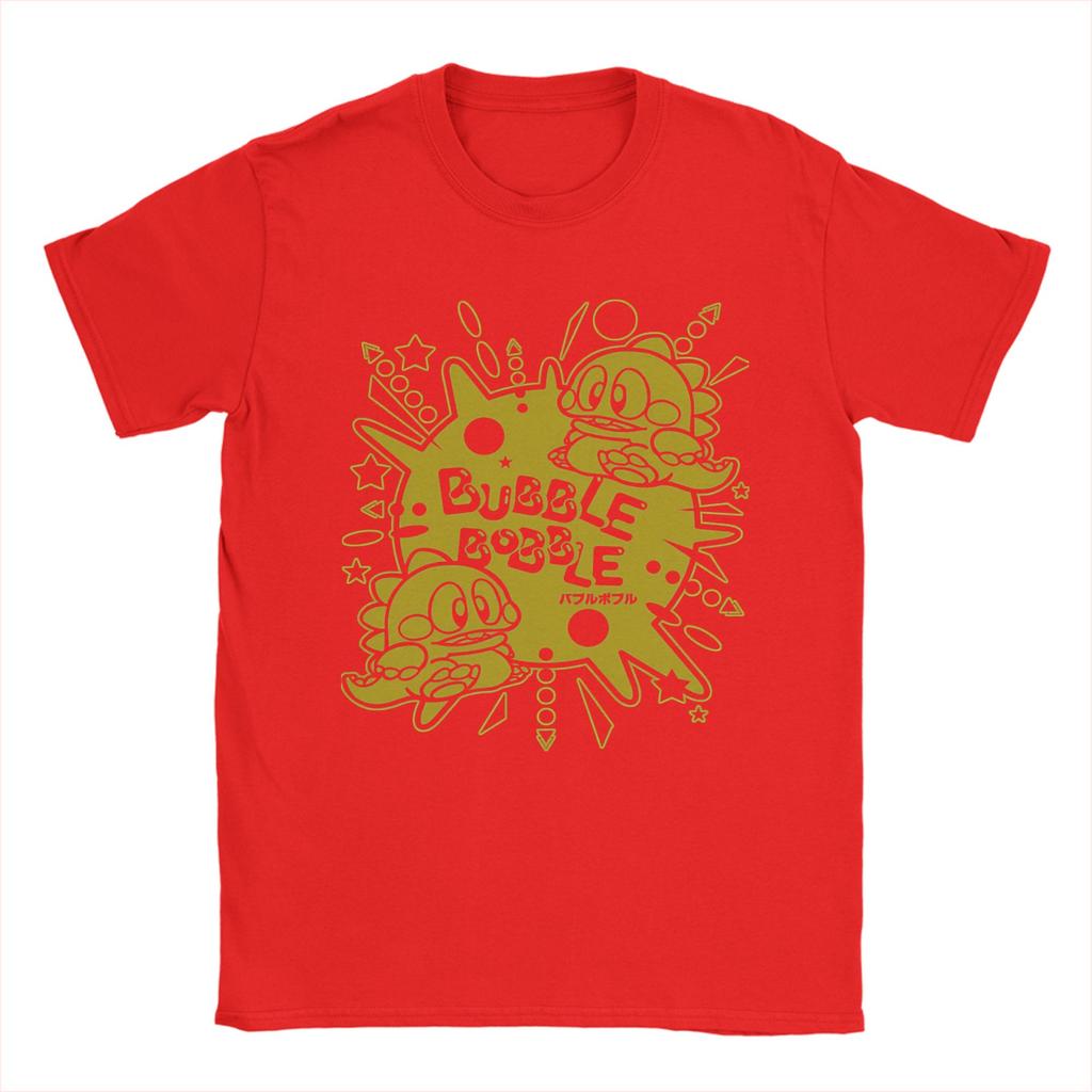 Vintage T Shirt Bubble Bobble Cotton TShirts Hippie Tshirt for Unisex Beach Y2K Fun Custom Logo Short Sleeve Tees