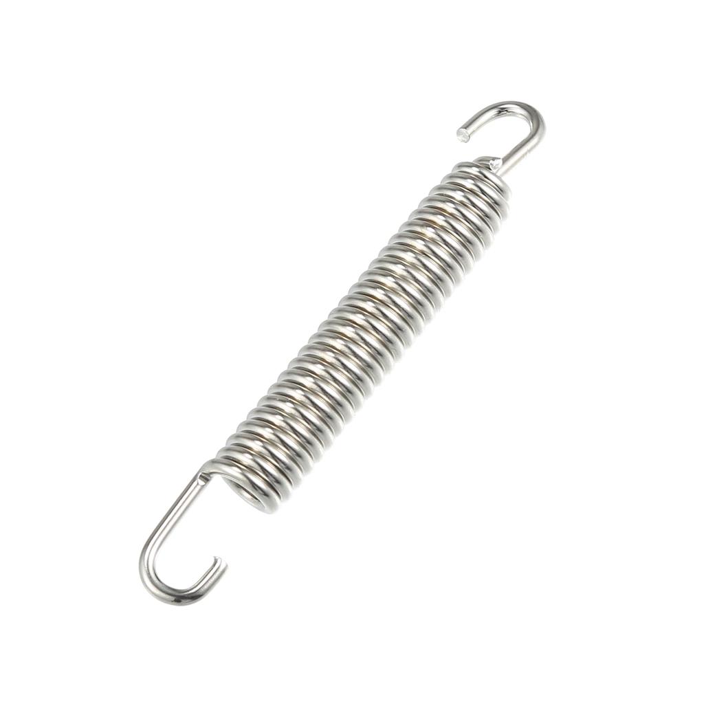 uxcell Motorcycle Universal Exhaust Pipe Springs 80mm Stainless Steel Exhaust Pipe Spring Hooks Modification Accessories Silver Tone Set of 2