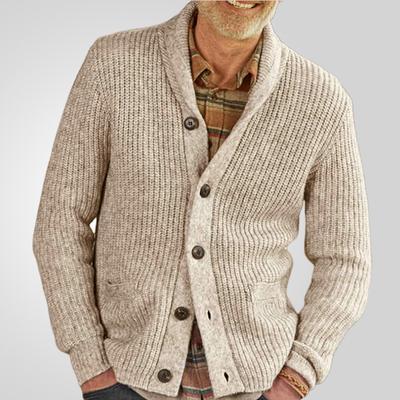 Neue vielseitige Herbst- und Winter-Strickjacke für Herren im Retro-Stil, langärmeliger schwerer Jacquard-Pullover