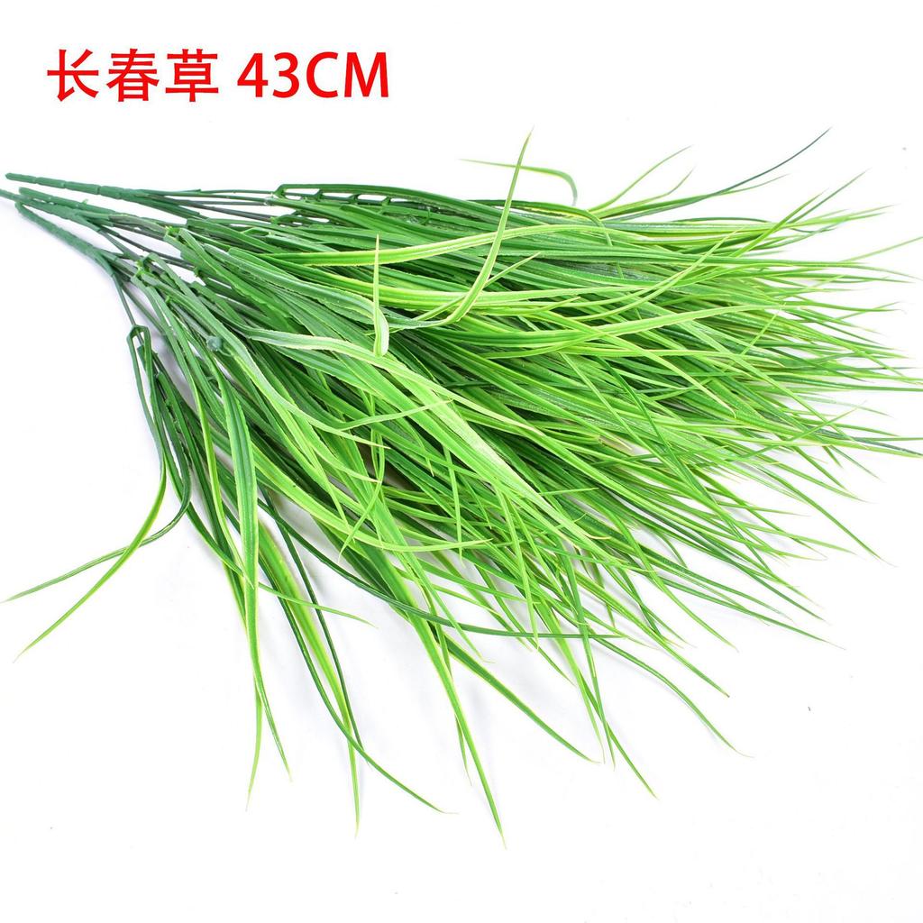 7-Fork Small Spring Grass Plastic Flower Potted Plant Partition Decoration, Simulated Water Grass Fake Grass Restaurant Seedling Plants