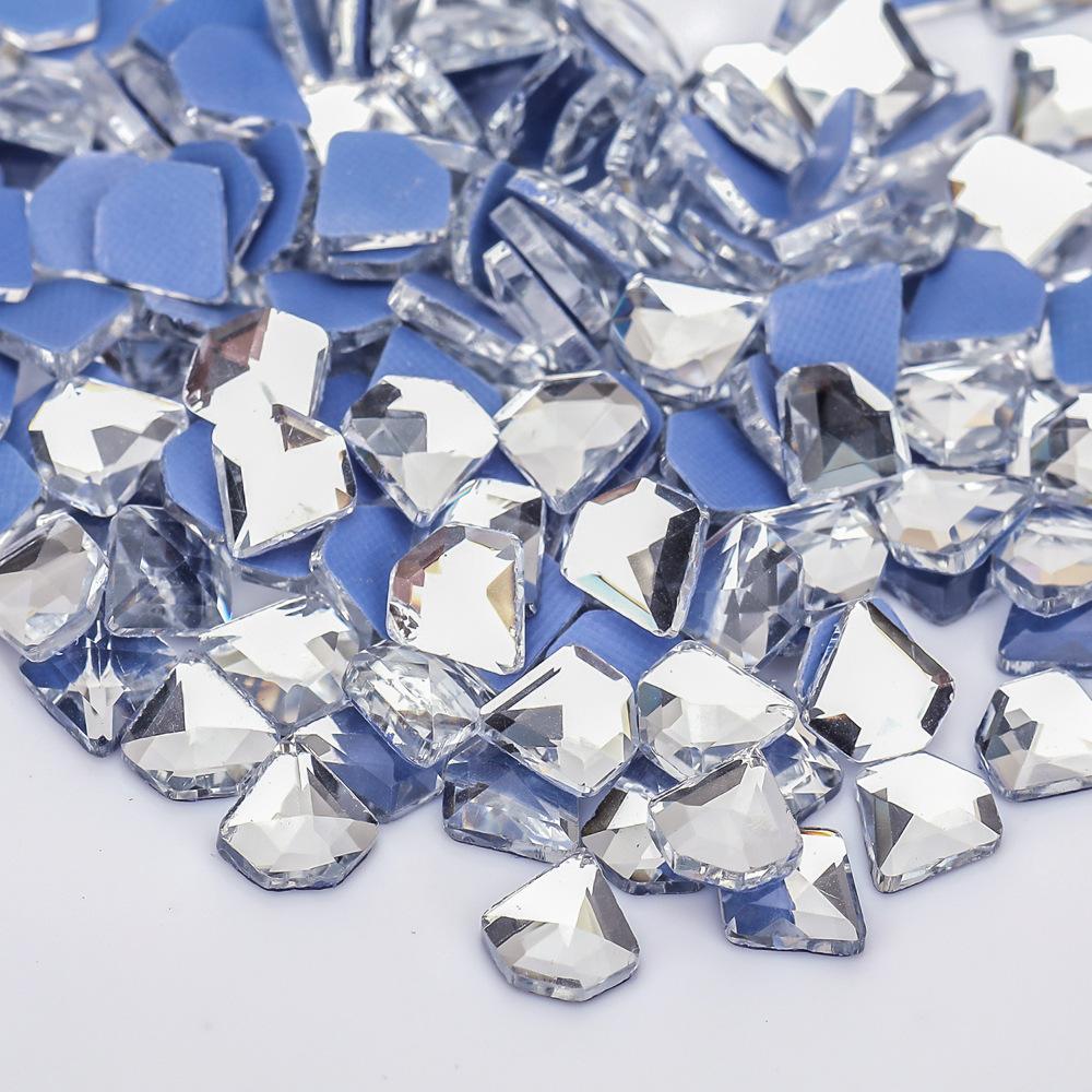 

Украшения для ногтей Diamond Size White Glass Glue Bottom Diamond Diy Аксессуары для ногтей Glue white special-shaped diamond 100 pcs