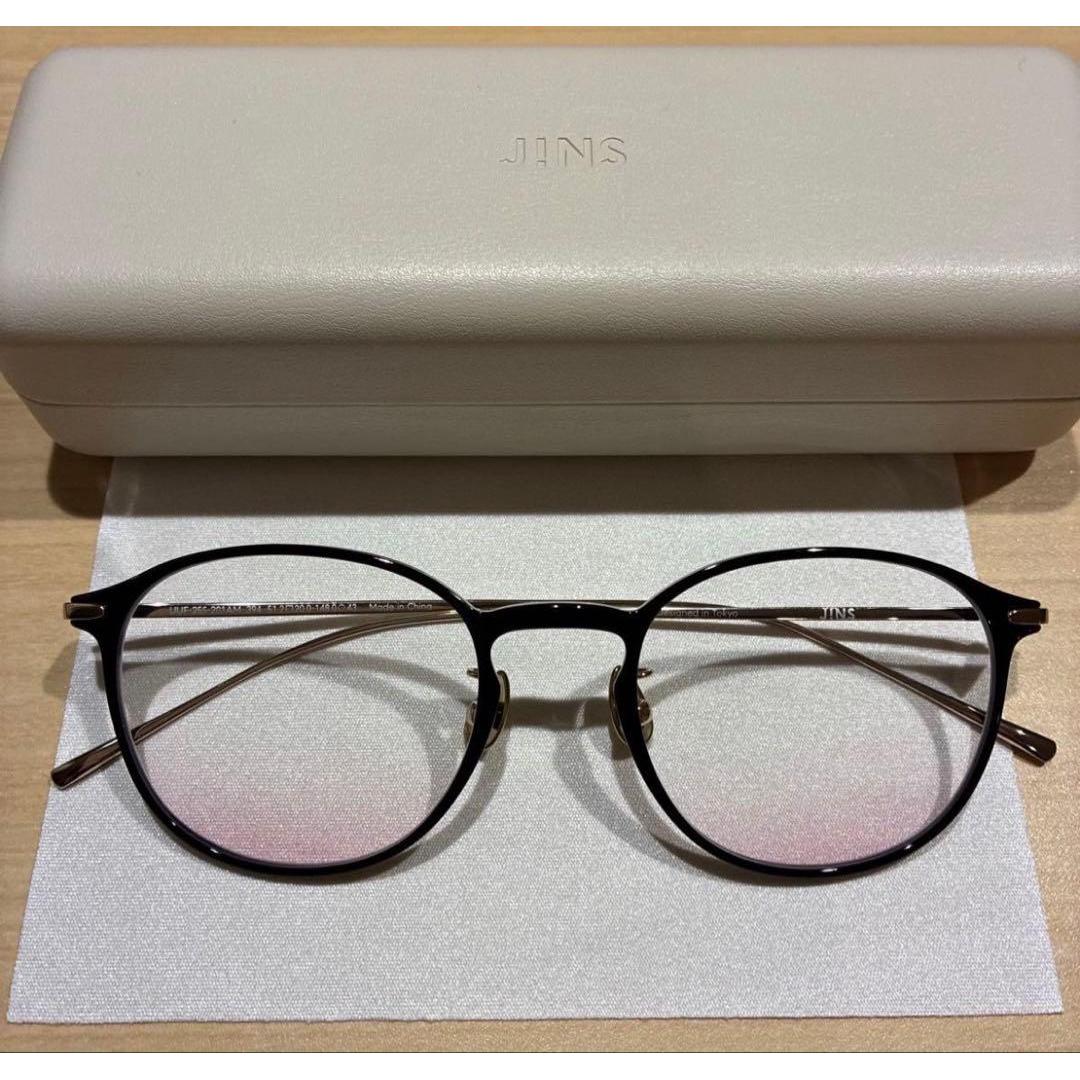 Used [Unused] JINS Titanium Glasses Cheek Color Pink (No Prescription)