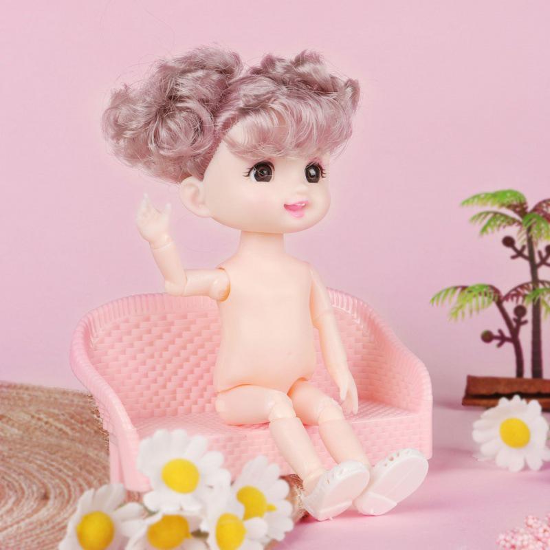17 cm Mini BJD Puppenkörper - 6 Zoll Prinzessin Mädchen, 16 cm Kleine Nacktpuppe