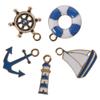 50pcs Alloy Ocean Themed Charm Pendants about 18mm in Length Rudder Boat Charms  for Crafting DIY